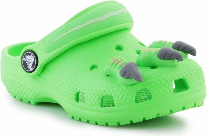 Papuqe për fëmijë Crocs, me dinosaur, të gjelbra