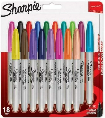 Set markera Sharpie Fine 18 copë, shumëngjyrëshe, majë e hollë