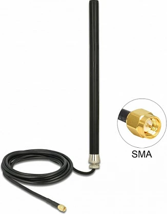 Antenë DeLOCK 89529, SMA, kabllo RG-58 3 m, 3 dB, e zezë