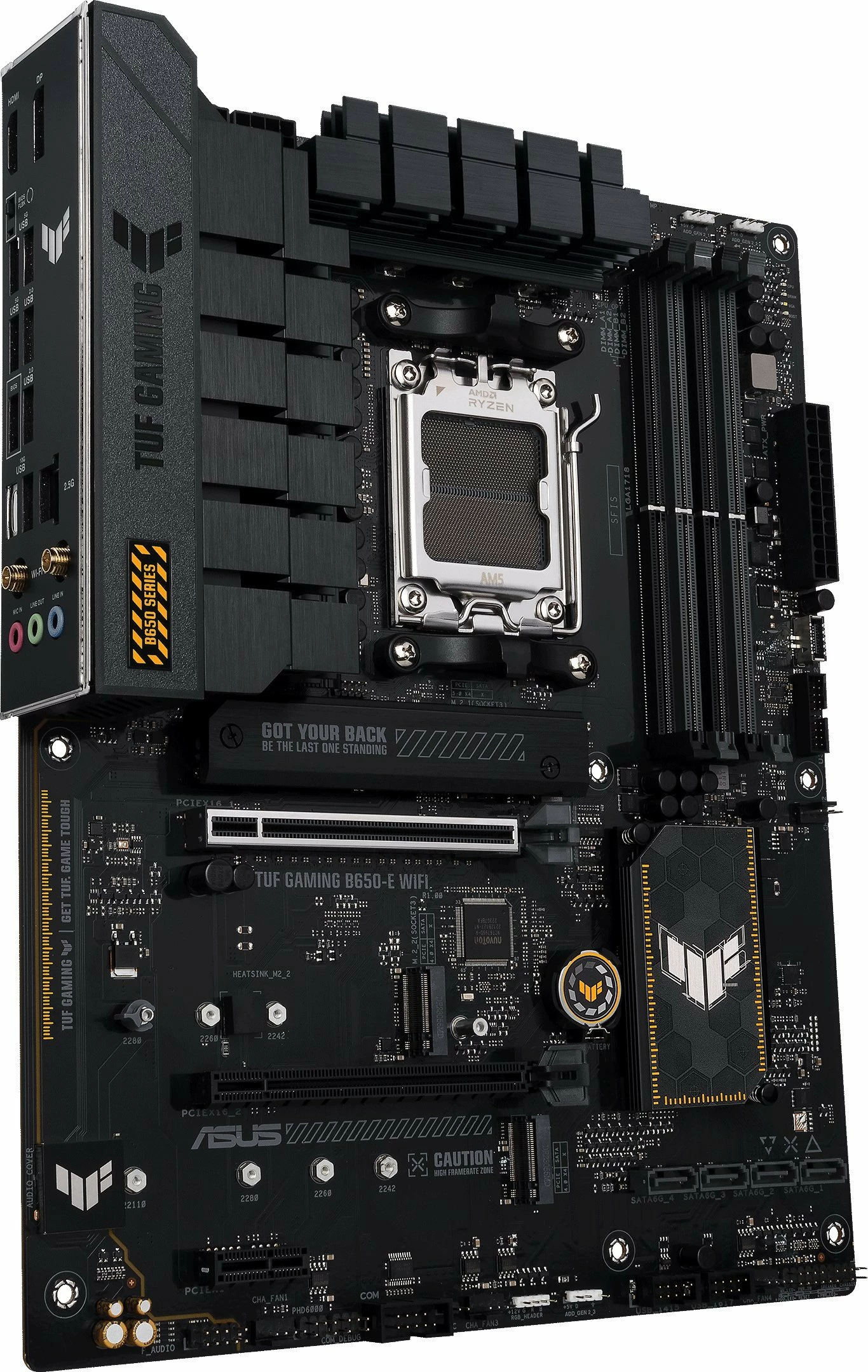 Pllakë amë Asus TUF GAMING B650-E WIFI AM5, ATX, DDR5, Wi‑Fi 6E, Bluetooth, 2.5GbE, e zezë
