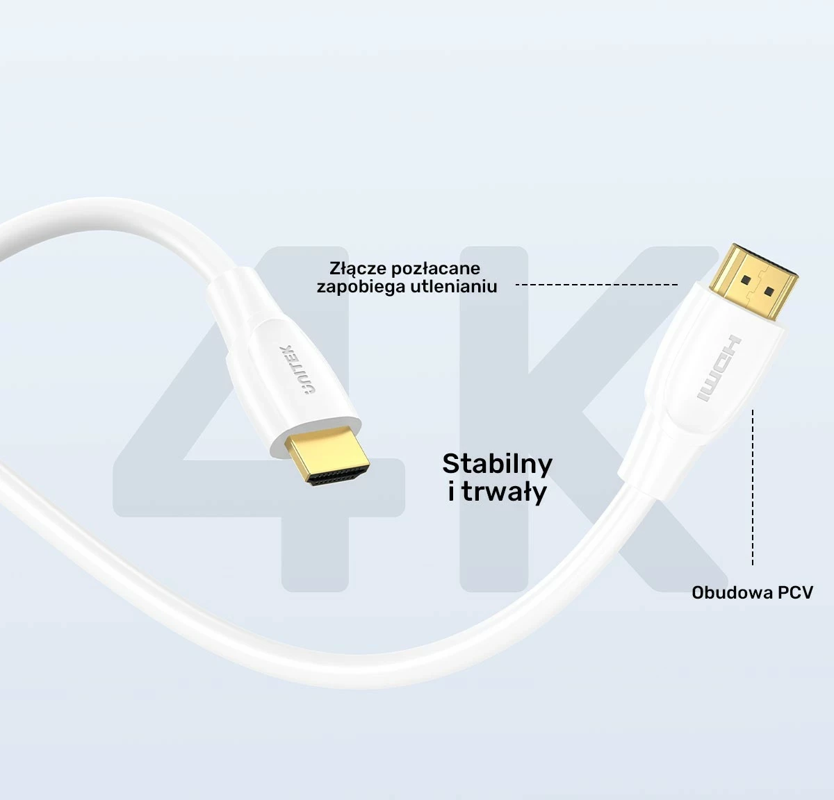 Kabëll HDMI Unitek 2.0 4K 7.5m bardhë
