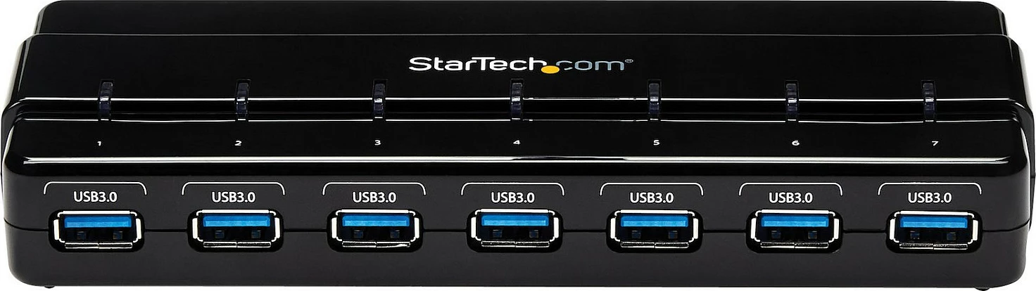 USB hub StarTech ST7300USB3B, 7 porta USB 3.2 Gen 1, 5Gbps, me adapter rryme, i zi