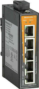 Switch Weidmüller IE-SW-EL05-5TX, 5x RJ45, Fast Ethernet 10/100, DIN rail, zi/portokalli