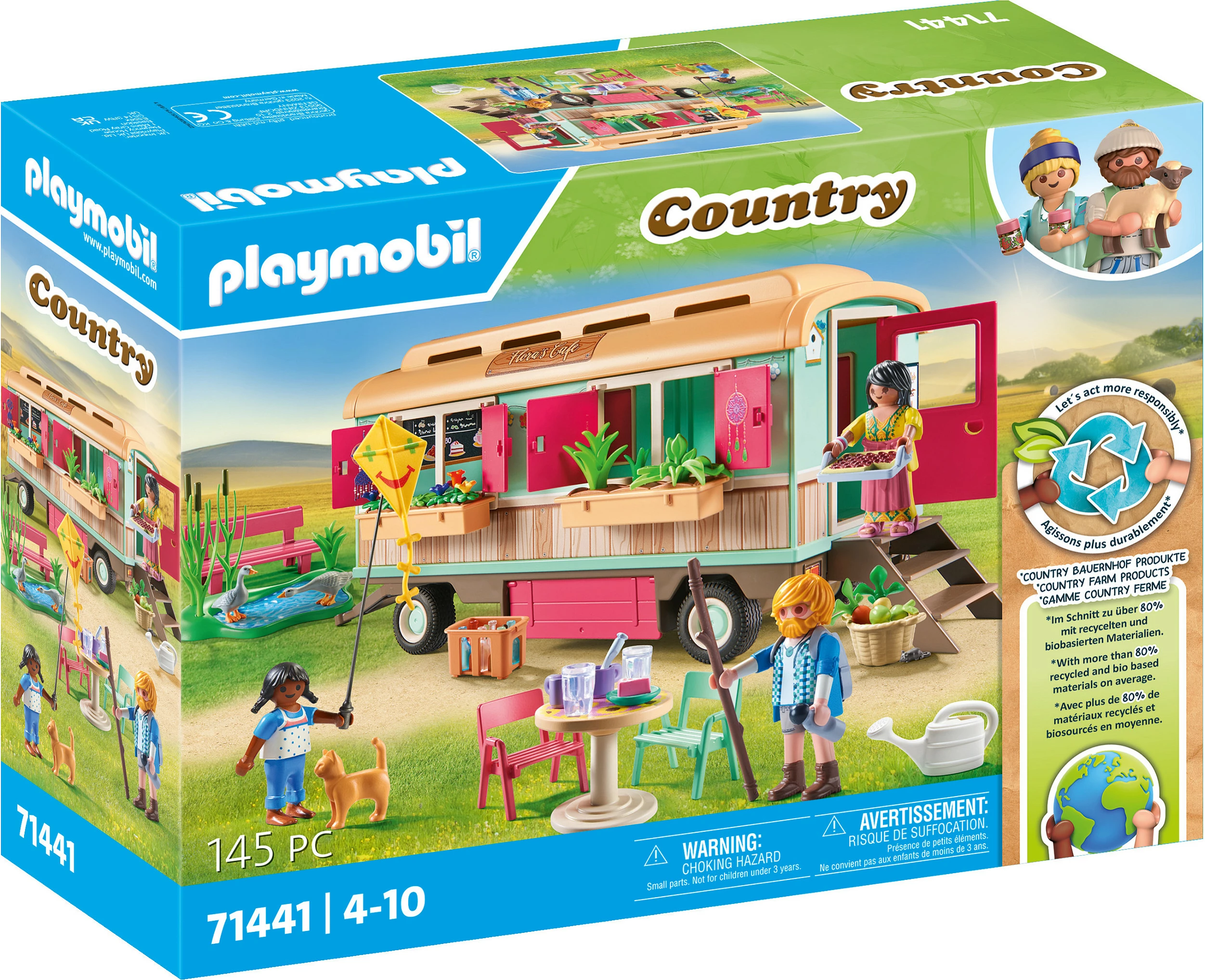 Set lodrash Playmobil Country 71441 Bauwagencafé, 67 pjesë, shumëngjyrësh