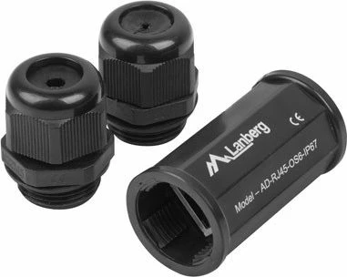 Adapter rrjeti RJ45 Lanberg AD-R45-05-IP67, IP67, CAT5e/CAT6, femër-femër, UTP/FTP, i zi