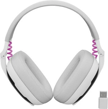 Kufje wireless mbi-vesh Natec Fury Fukiya F6, Bluetooth 5.4, 2.4GHz, mikrofon, 40h, të bardha, me kabllo USB-C