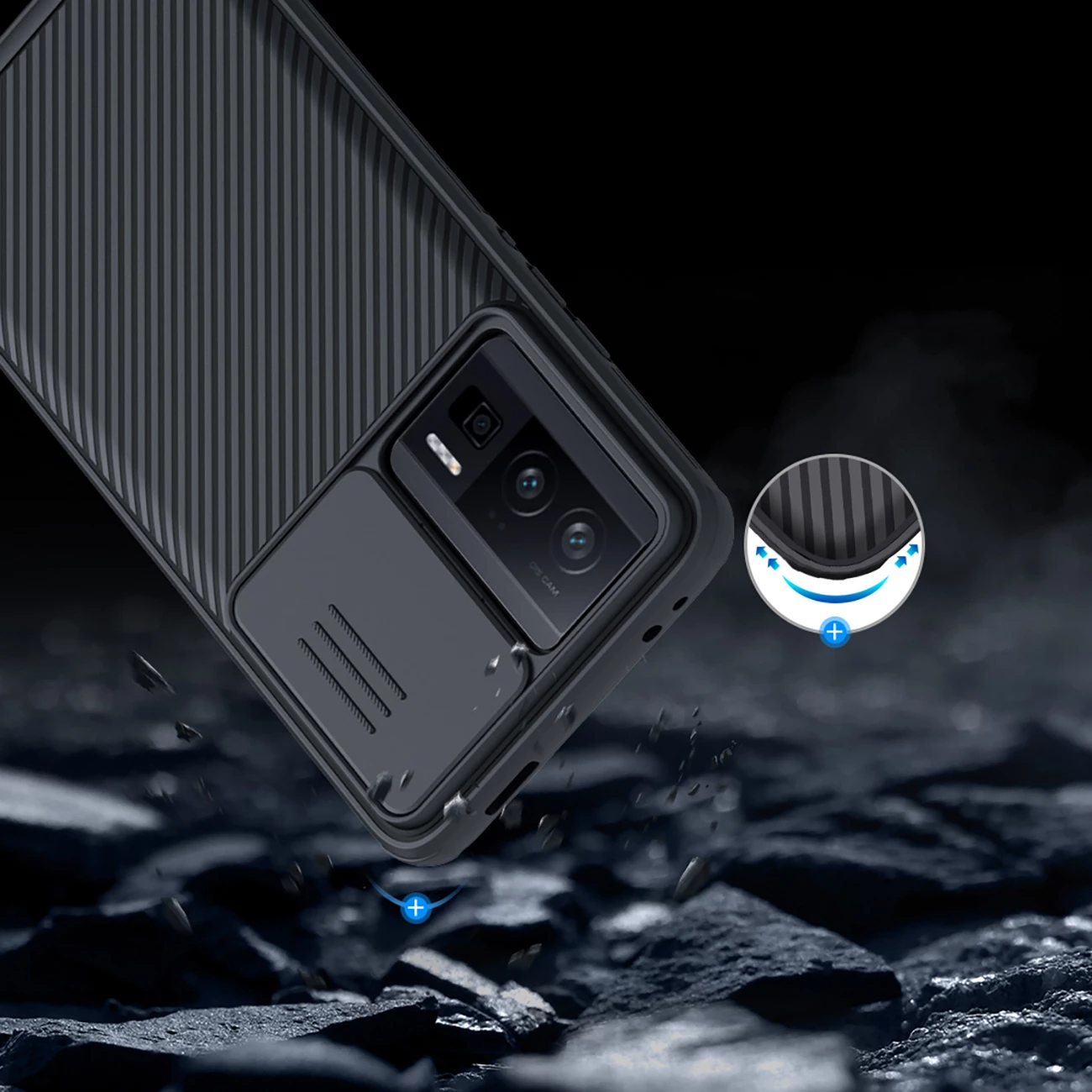 Mbështjellës Nillkin CamShield Pro për Xiaomi Redmi K60 / K60 Pro / Poco F5 Pro, i zi