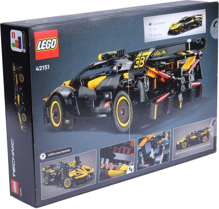 Set LEGO Technic, LEGO, Bugatti Bolide 42151, 9+ vjeç, makinë garash, e verdhë/zezë