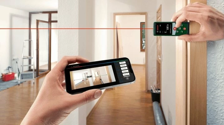Matës distance me laser Bosch UniversalDistance 50C, 0.05–50 m, Bluetooth, jeshil/zi, me çantë + 2x AAA