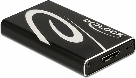 Kuti ekstern DeLOCK për mSATA SSD, USB 3.2 Gen 1, 5 Gbit/s, e zezë