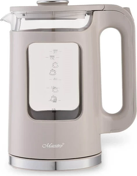 Ibrik elektrik Maestro MR-065, 1.7L, 2200W, xham, bezhë