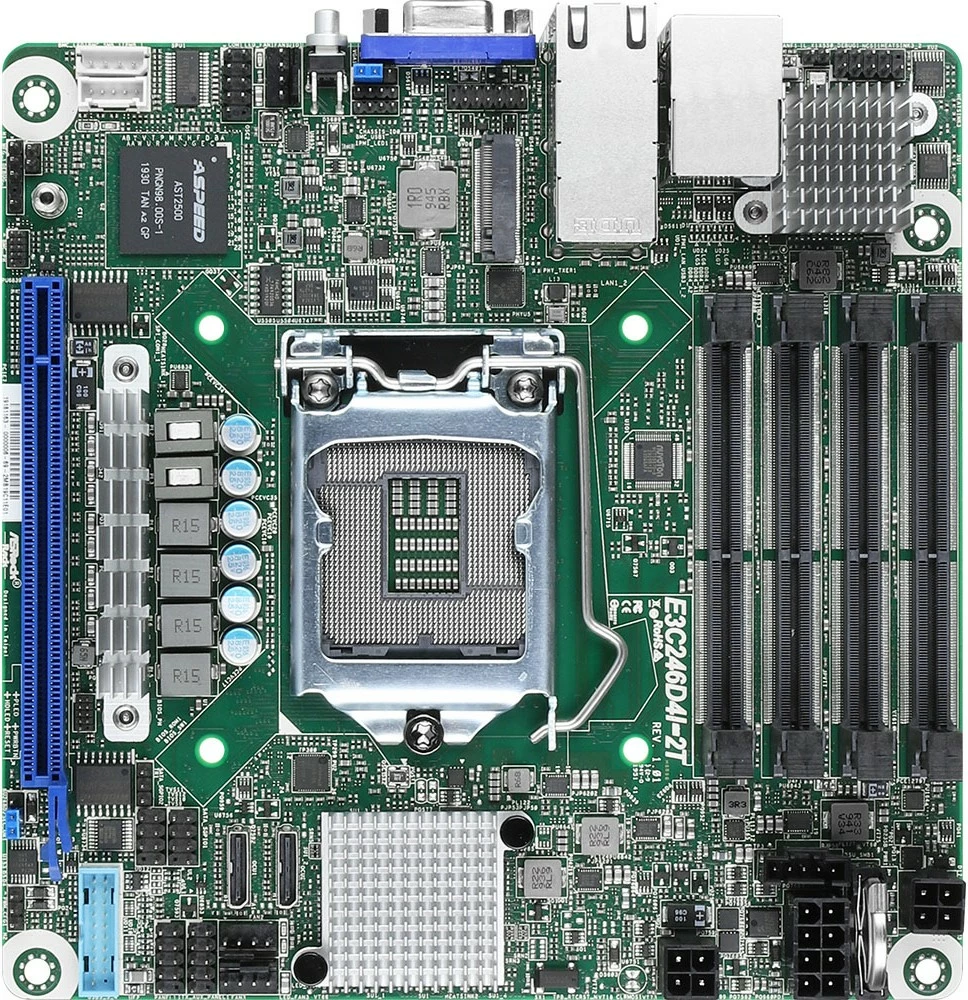 Pllakë amë ASRock E3C246D4I-2T, mini-ITX, Socket 1151, Intel C246, 4x SO-DIMM, 2x LAN