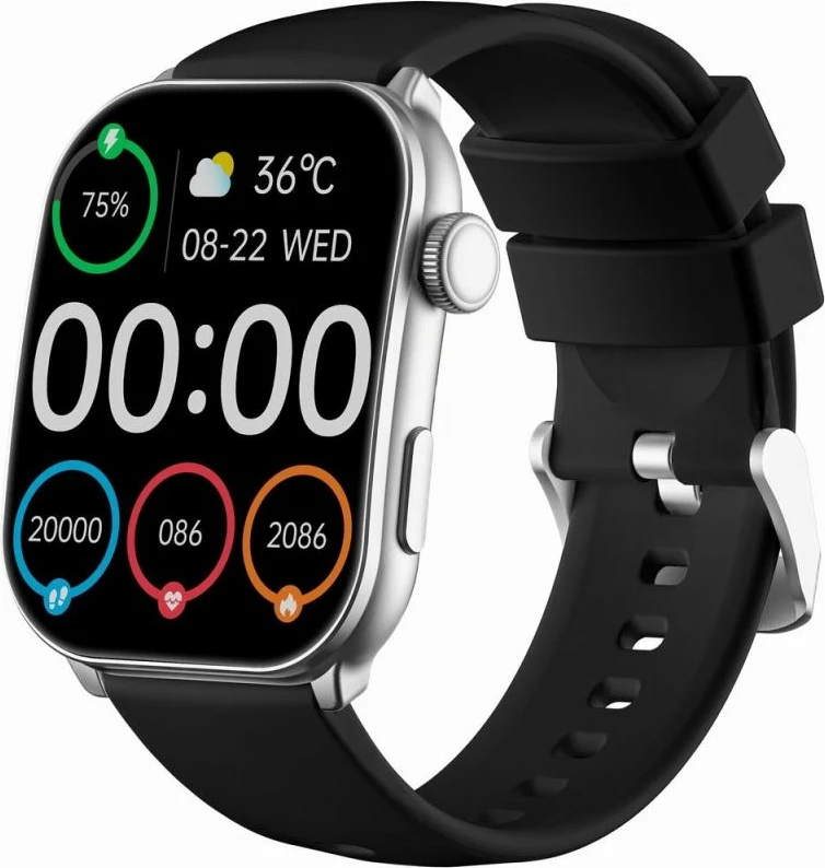 Smartwatch për femra Gravity, zi/argjendtë