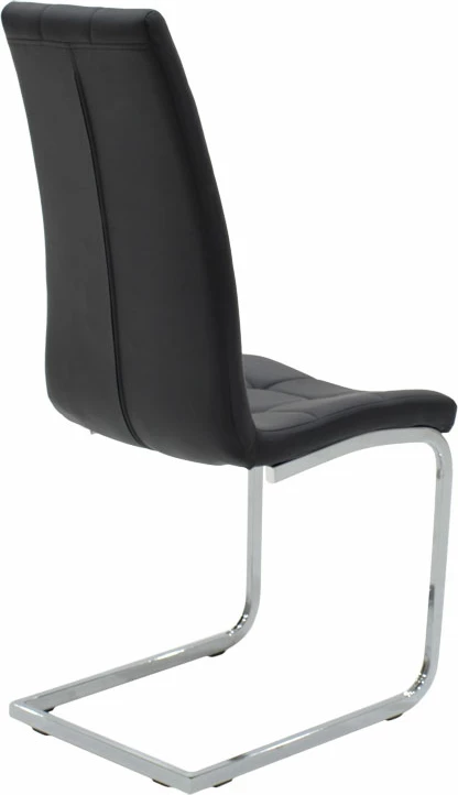 Karrige Darrell pu e zezë - metal krom 42x49x106cm, set prej 2 copash