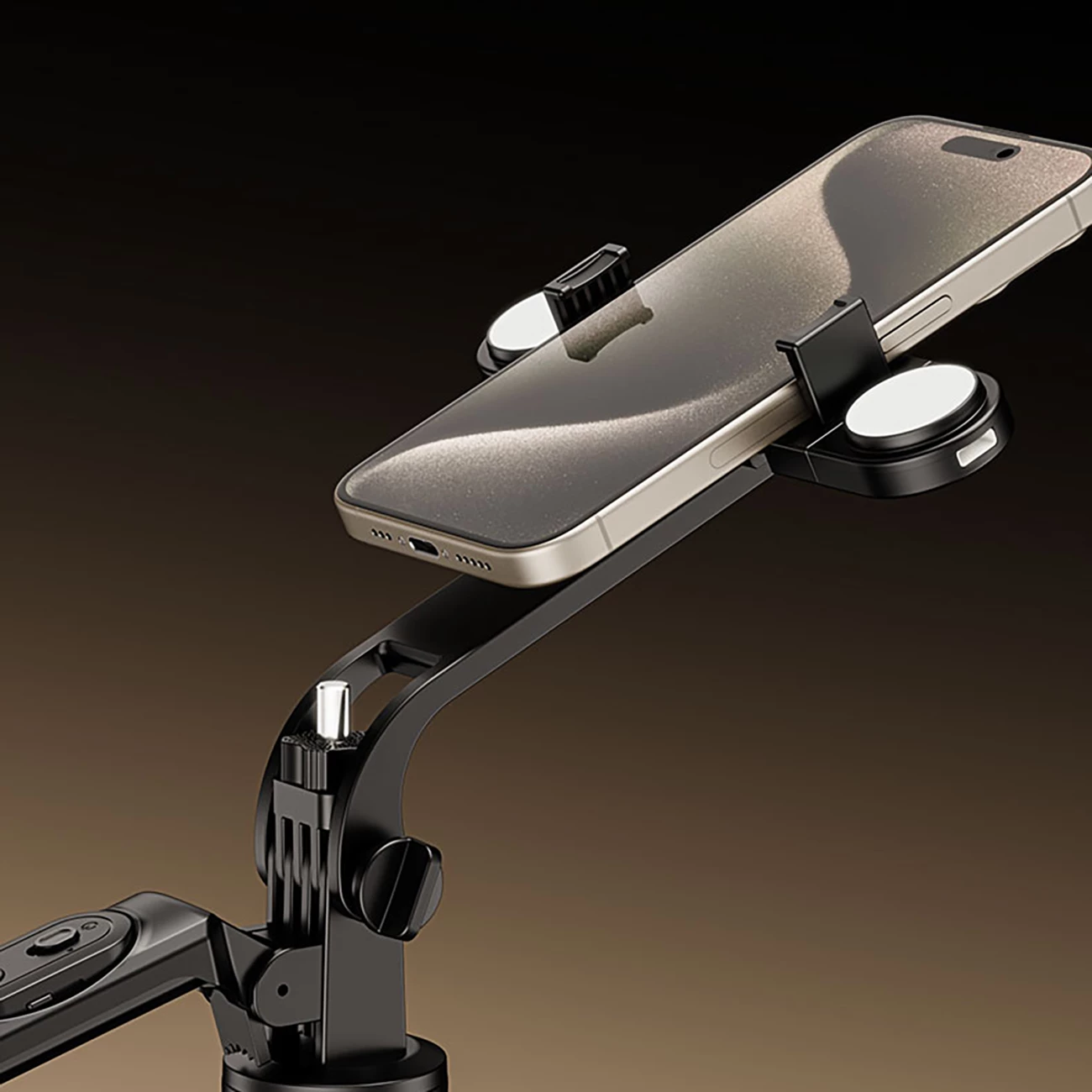 Selfie stick/tripod Wozinsky WH181D-Y1S, 1.75m, me dy llampa LED, mbajtëse telefoni, e zezë