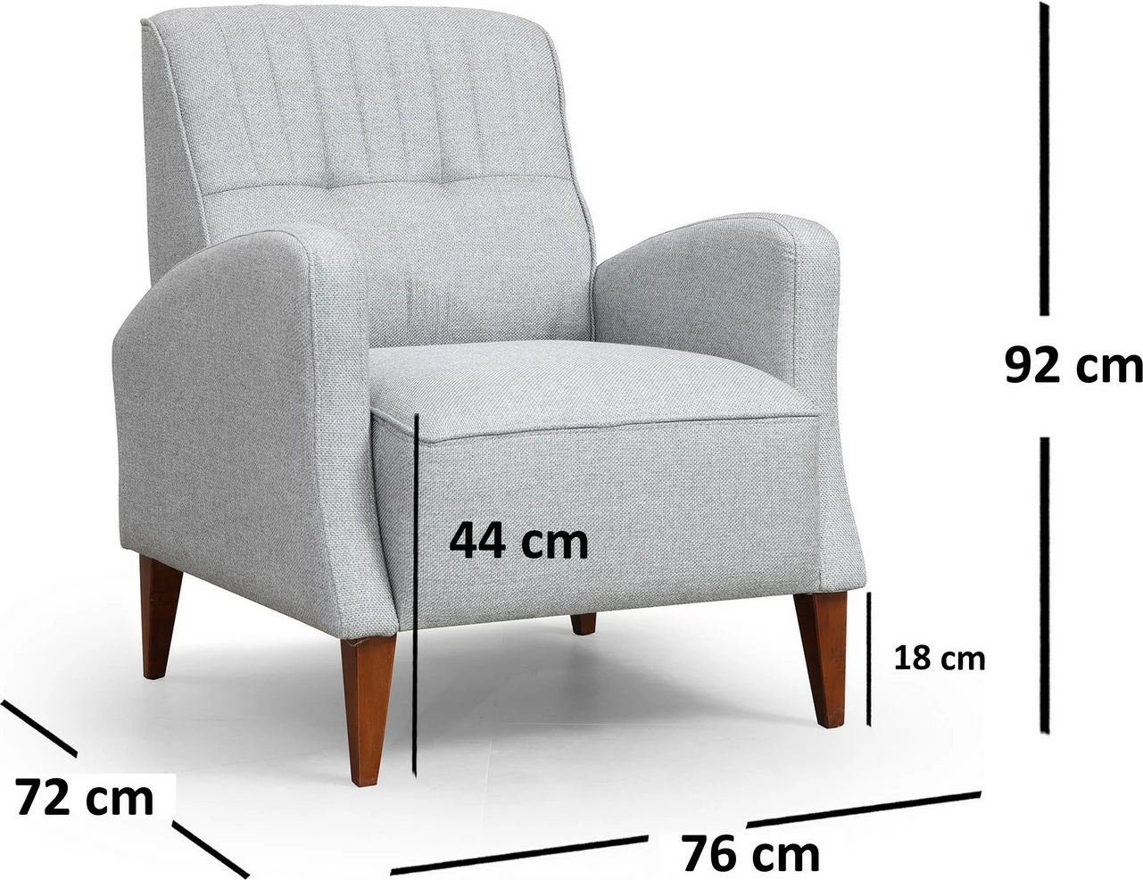 Karrige Wing Montana, Atelier del Sofa, ngjyrë gri