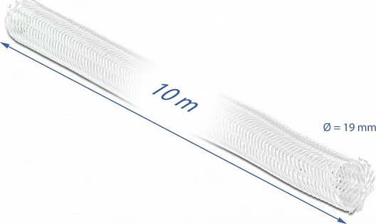 Mëngë e thurur për kabllo DeLOCK 10 m x 19 mm, me velcro, e bardhë