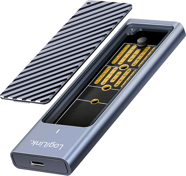 Kasë e jashtme SSD LogiLink, USB 3.2 Gen2x2 20Gbps, USB-C, për PCIe NVMe/SATA, gri