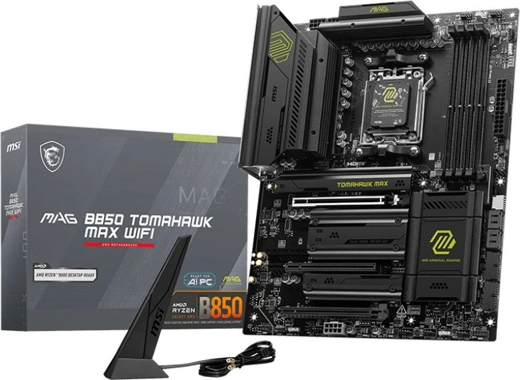 Pllakë amë MSI MAG B850 TOMAHAWK WIFI, Socket AM5, ATX, 4x DDR5 deri 256GB, PCIe 5.0, 5G LAN & Wi‑Fi 7