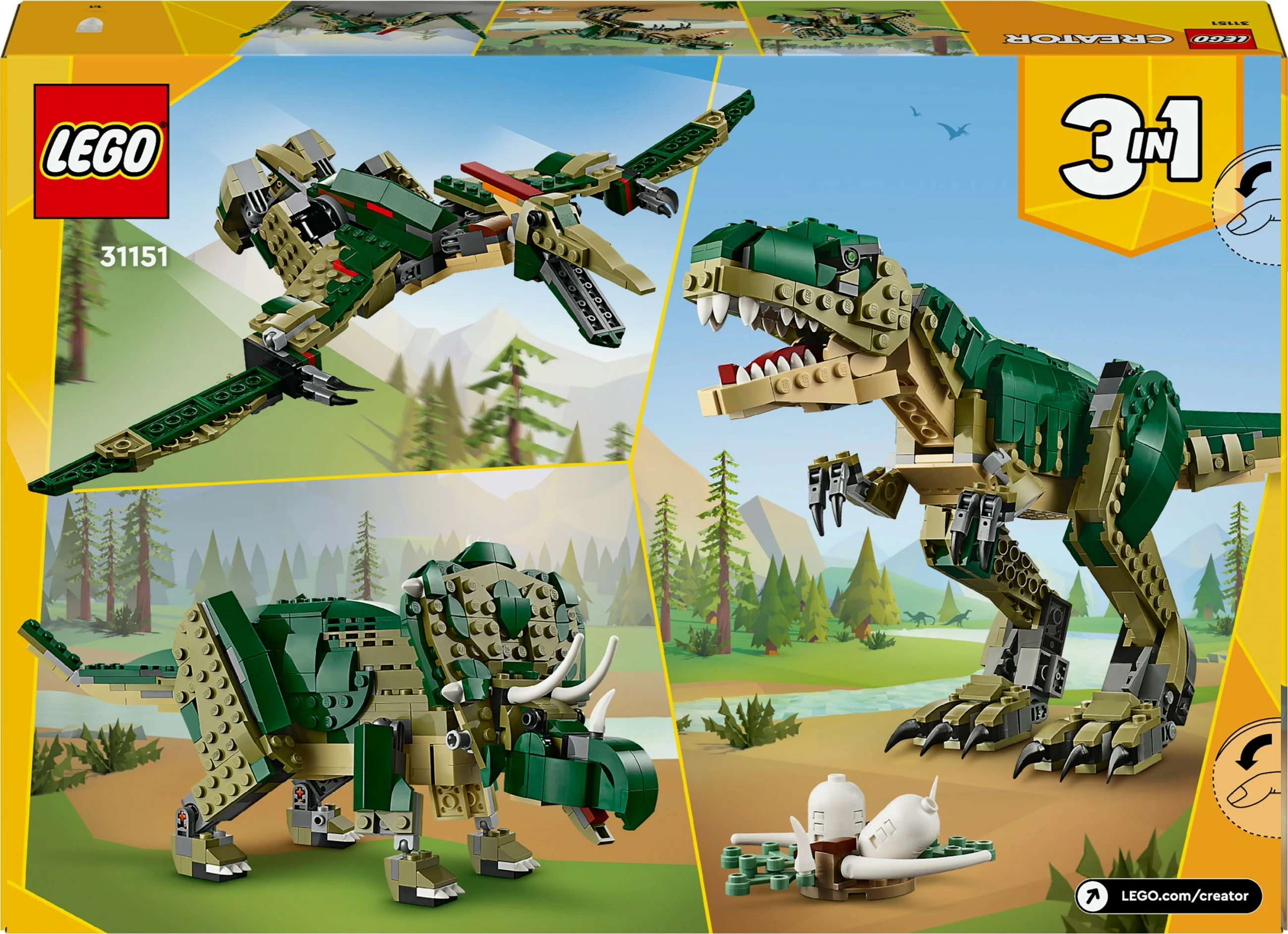 Set ndërtimi LEGO Creator 3-in-1 31151, T.Rex, multikolor