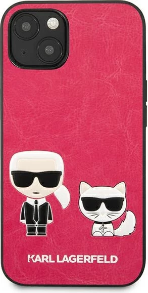 Mbështjellës Karl Lagerfeld KLHCP13SPCUSKCP për iPhone 13 mini 5.4", fuksia, hardcase Ikonik Karl & Choupette