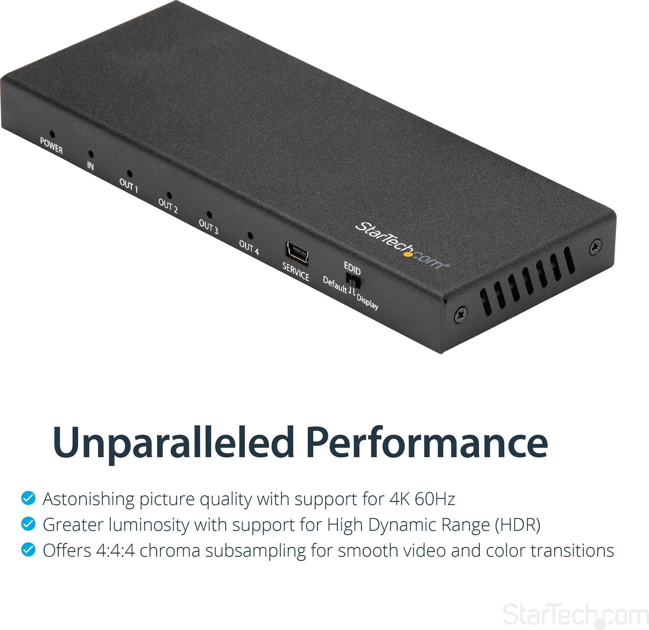 Splitter HDMI StarTech ST124HD202, 4K 60Hz, HDMI 2.0, 1x HDMI In / 4x HDMI Out, HDR, i zi