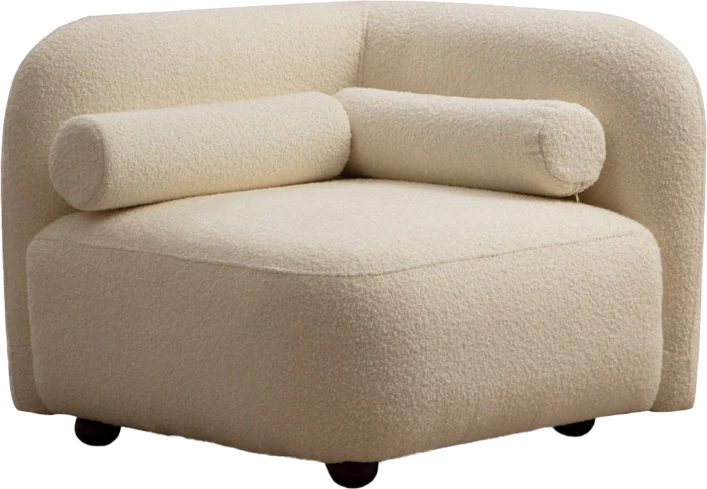 Fotel Tranquil, stof boucle krem, 90x90x74cm