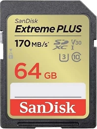 Kartelë memorie SDXC SANDISK Extreme PLUS SDSDXW2-064G-GNCIN 64GB 170MB/s UHS-I Class 10