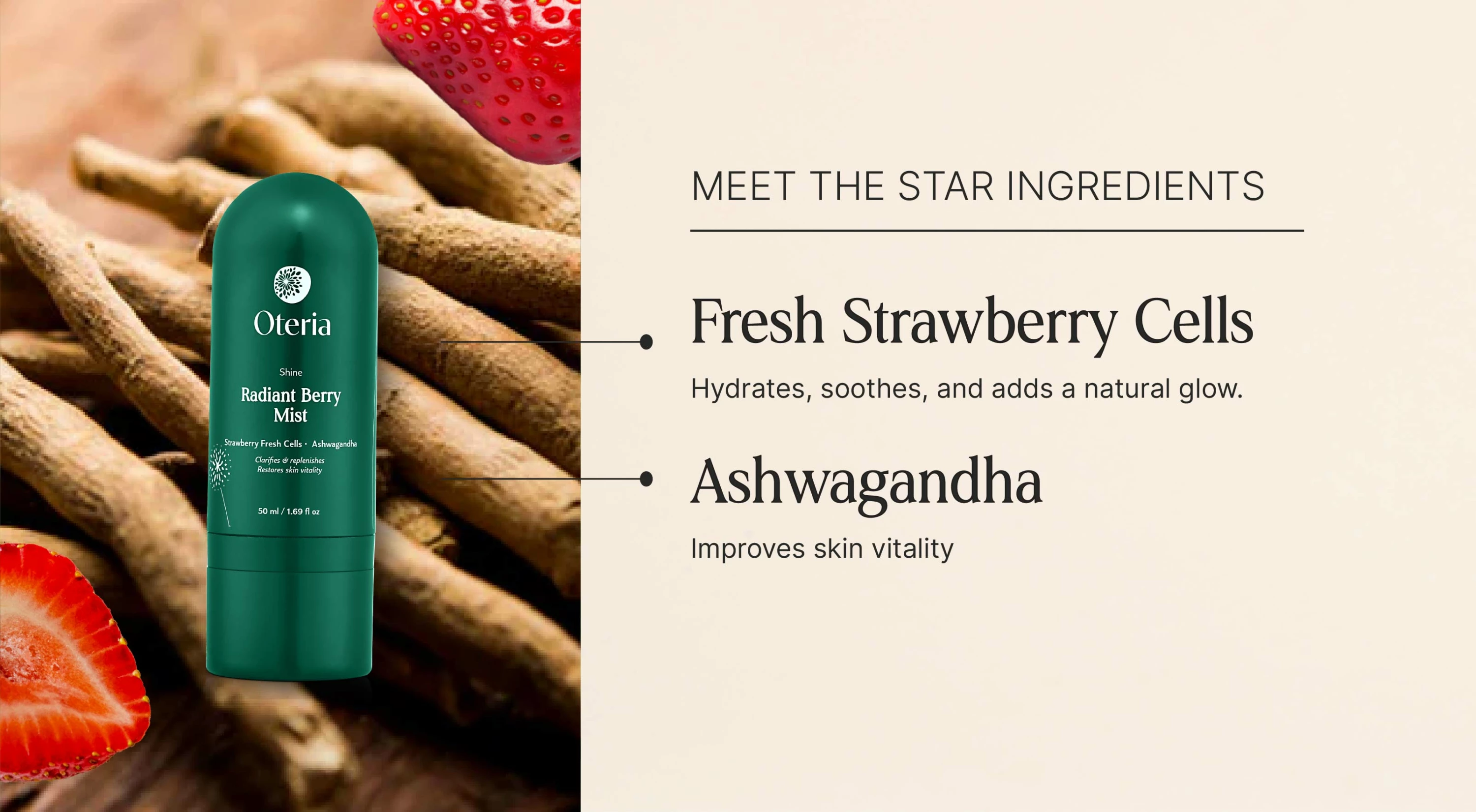 Sprej për fytyrë Oteria Radiant Berry Mist, 50ml