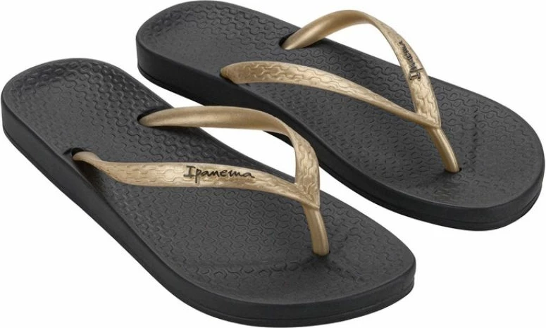 Flip-flopa për femra Ipanema, të zeza dhe të arta [Madhësia: 38]