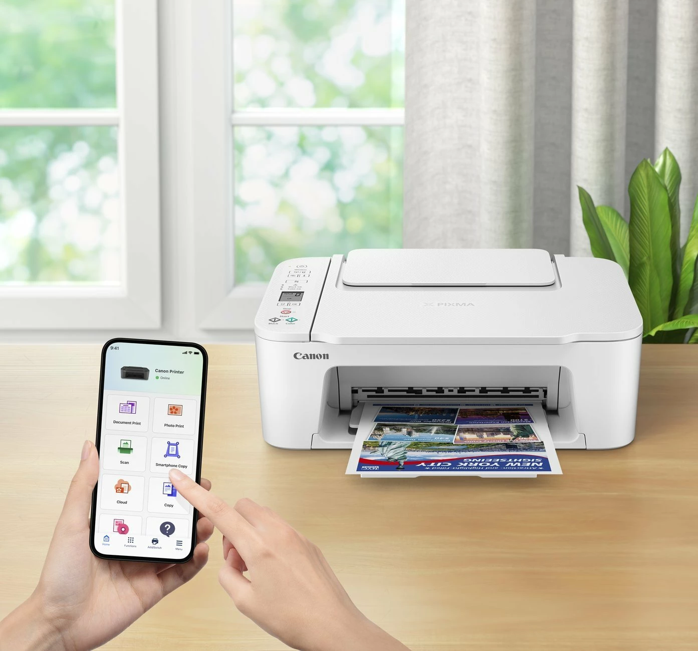 Printer multifunksional Canon PIXMA TS3751i (6671C026), inkjet, A4, Wi‑Fi, USB, i bardhë