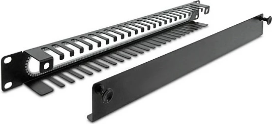 Panel menaxhimi kabllove Delock 19" 1U, çelik, i zi