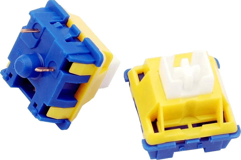 Switch-a mekanikë Redragon Bullet-B A113, tactile (ekuivalent MX Blue), paketë 24 copë, blu/verdhë