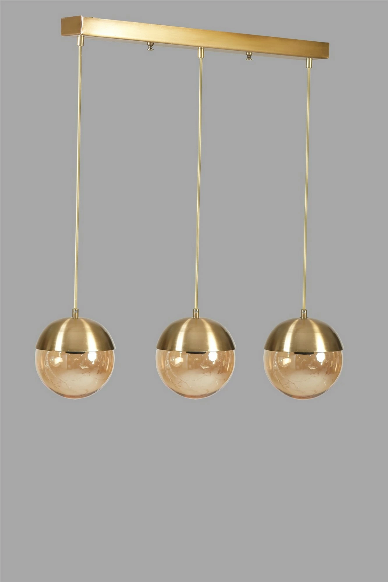 Llambadar Opviq, 3 sfera, ngjyrë ari, xham bal