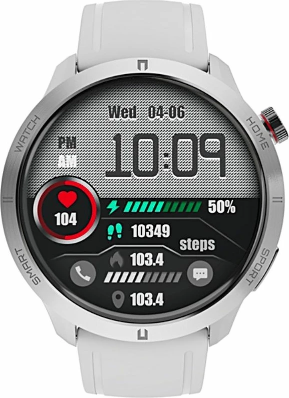 Smartwatch unisex Rubicon, e bardhë/argjend
