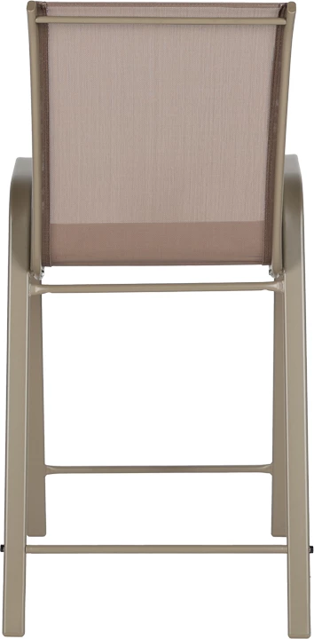 Karrige për bar Calan, metal ngjyrë shampanje, tekstilene kafe e çelët, 55x70x114cm