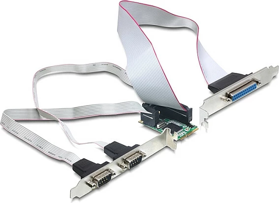 Adapter Mini PCIe DeLOCK 95232, 2x Serial RS-232 + 1x Parallel