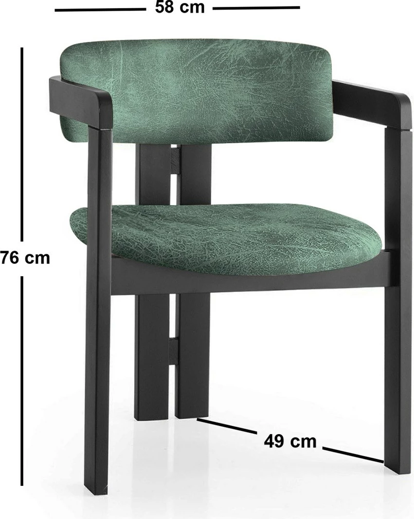 Karrige Hanah Home, CO - 023, kornizë druri, e zezë dhe e gjelbër