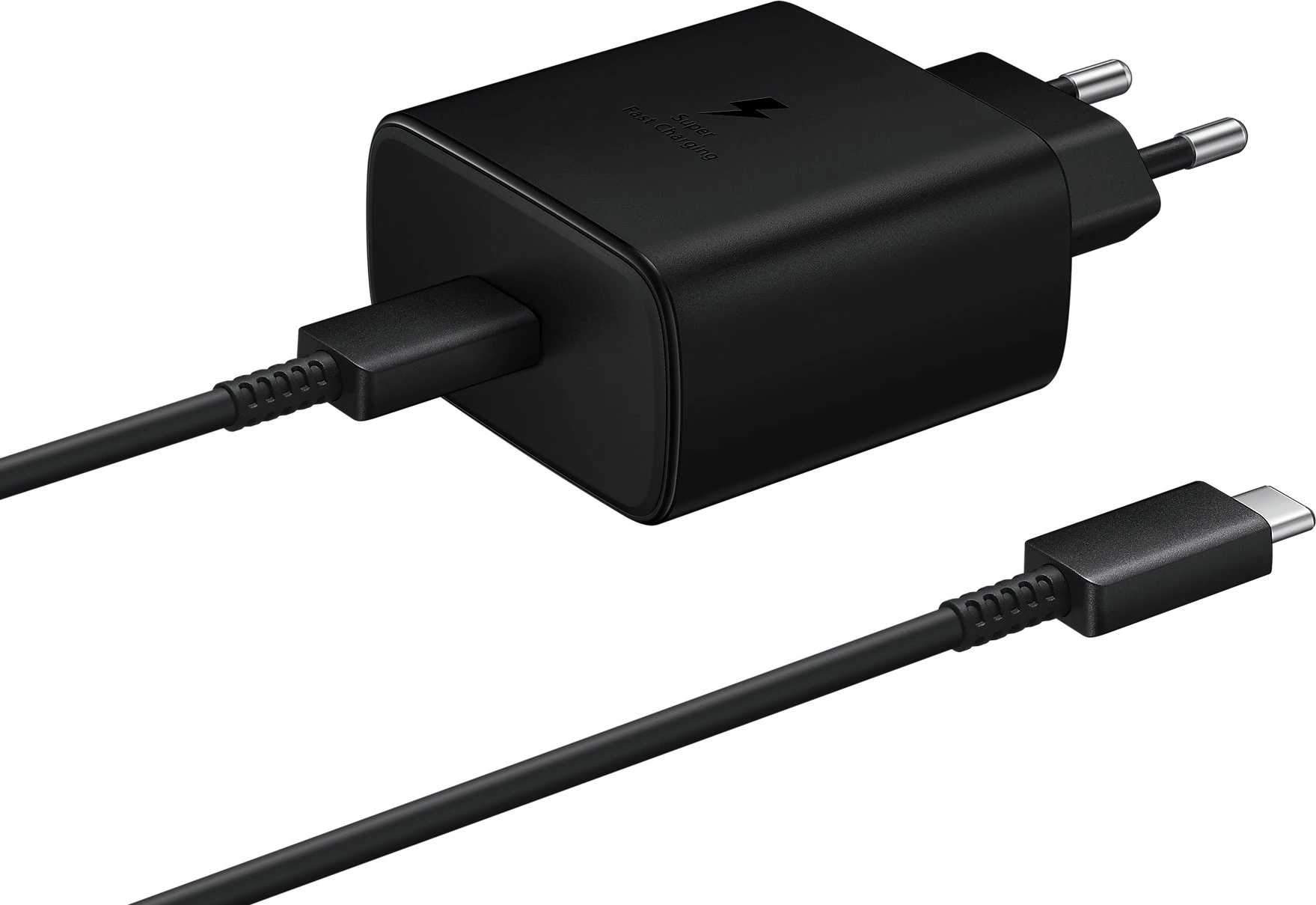 Karikues muri, Samsung, EP-TA845EWE me kabllo EP-DW767JWE, 45W PD/PPS SFC, USB-C 1x, kabllo USB-C 1.8 m, prizë EU, e zezë, set