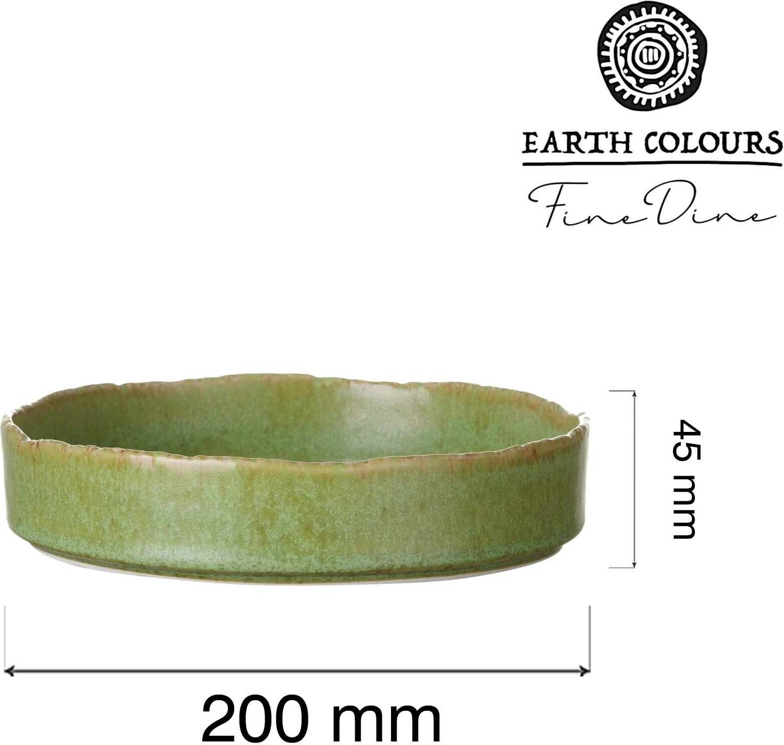 Pjatë me buzë të lartë Fine Dine Edenic Ø200 mm, porcelan, e gjelbër, set 3 copë
