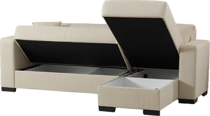 Këndore krevat-sofë Dumma, material krem, 226x148x86cm