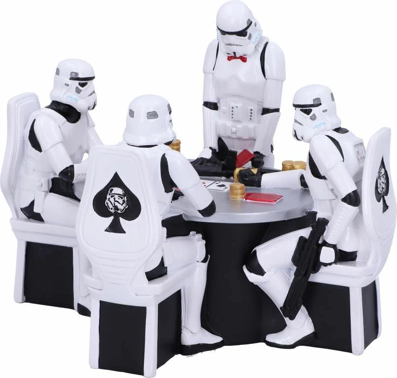 Figurinë Nemesis Now Star Wars Stormtrooper Poker Face, polyresin e pikturuar me dorë, bardhë/zi