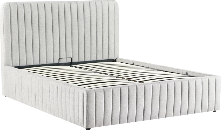 Krevat dopio Zilin, stof gri-bezhë, me hapësirë për depo, 160x200cm