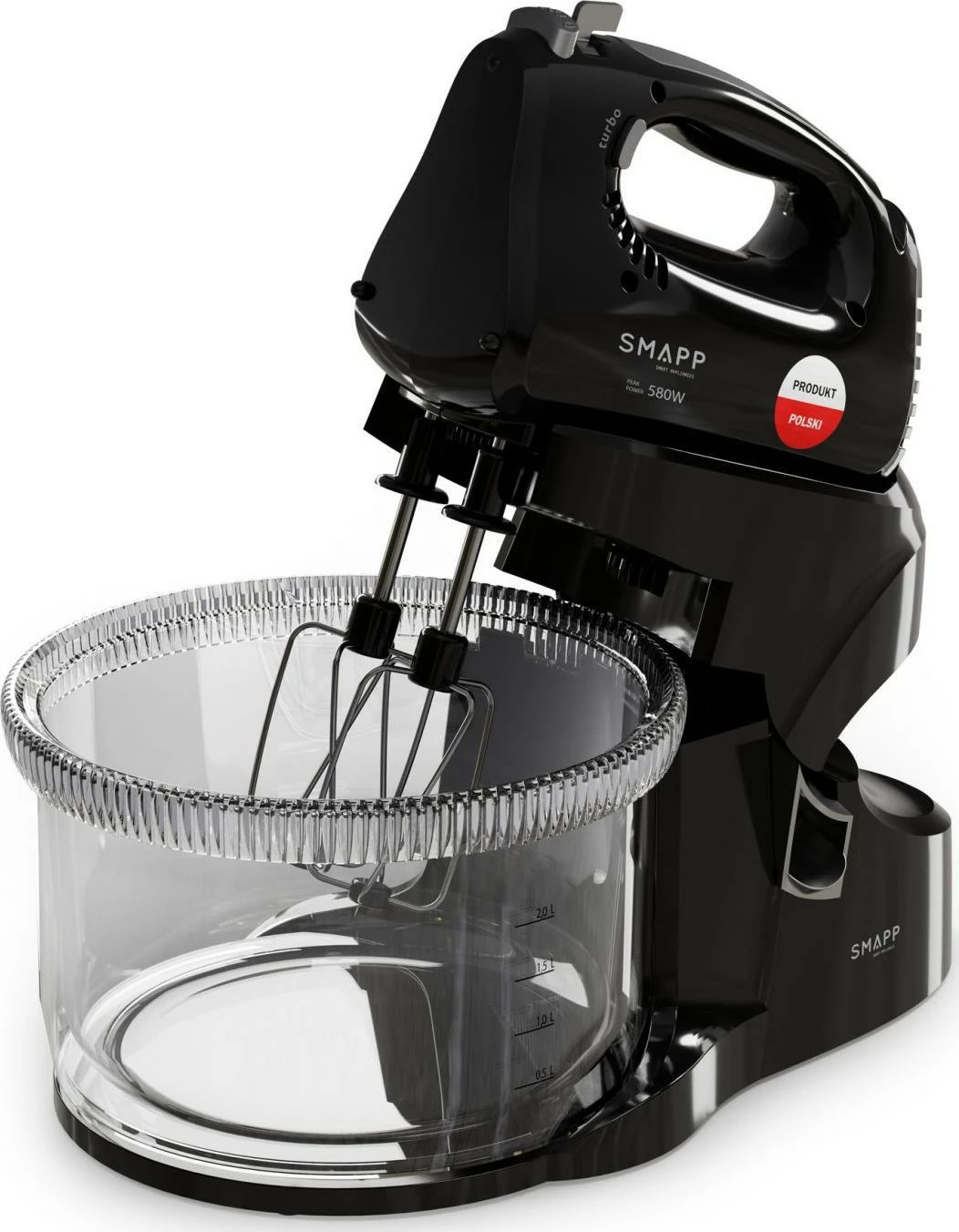 Mikser dore Smapp 451.88 580W me 2 enë rrotulluese 3.3L, i zi