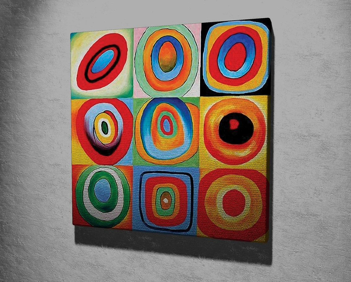 Pikturë dekorative në kanavacë, Squares with Concentric Circles, KC263, 45x45cm