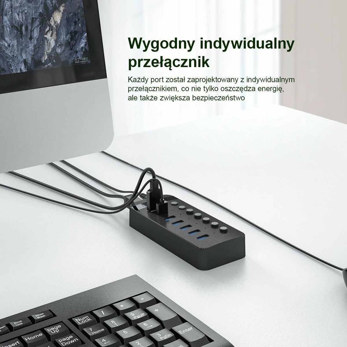 USB hub Orico CT2U3-16AB-EU-BK-BP 16x USB-A 3.2 Gen1 5 Gbps, aktiv, zi