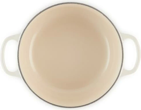 Kaserolë rrethore gize të emaluar Le Creuset Signature 22 cm, Meringue krem