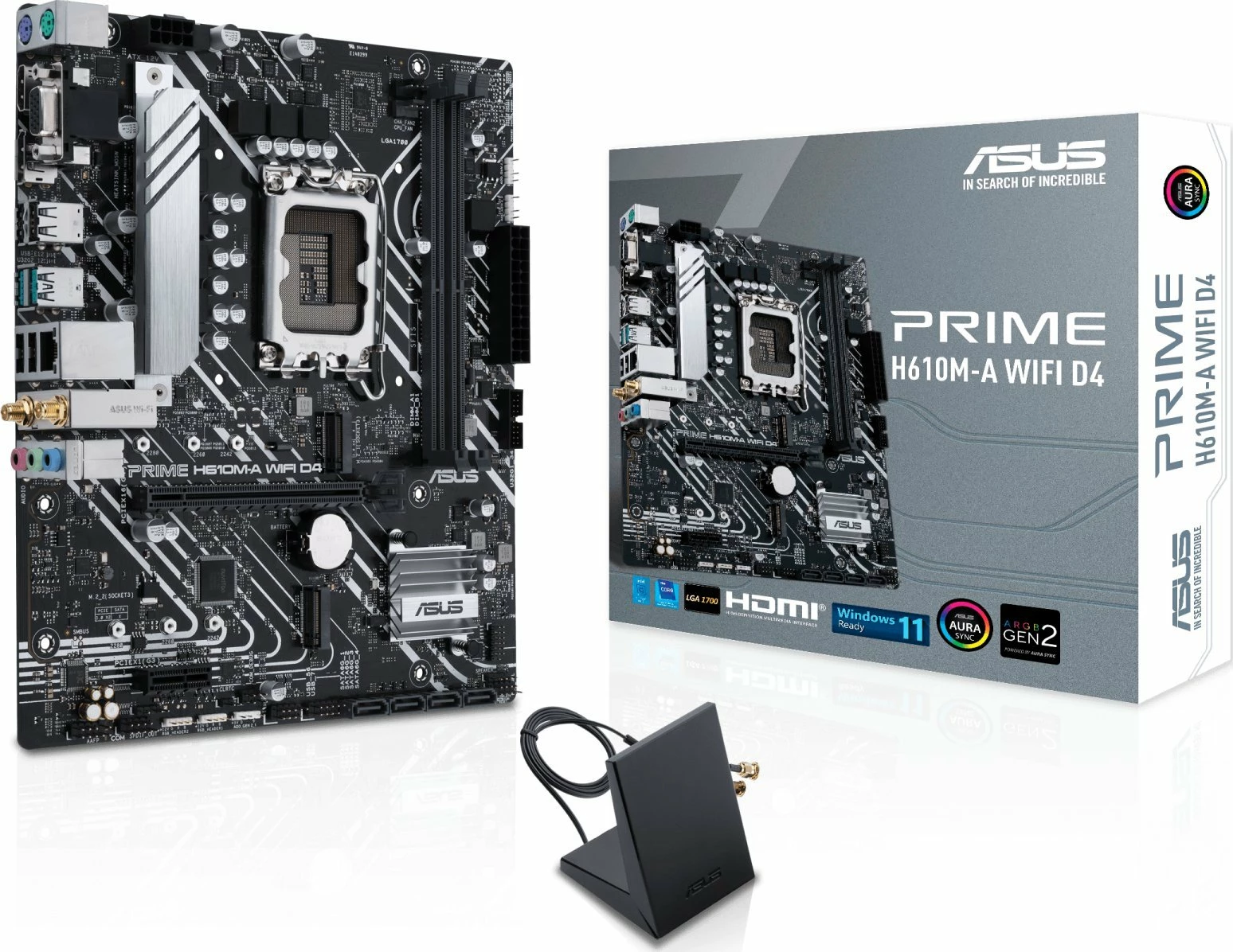 Pllakë amë Asus PRIME H610M-A WIFI D4, DDR4, Wi‑Fi 5 + Bluetooth