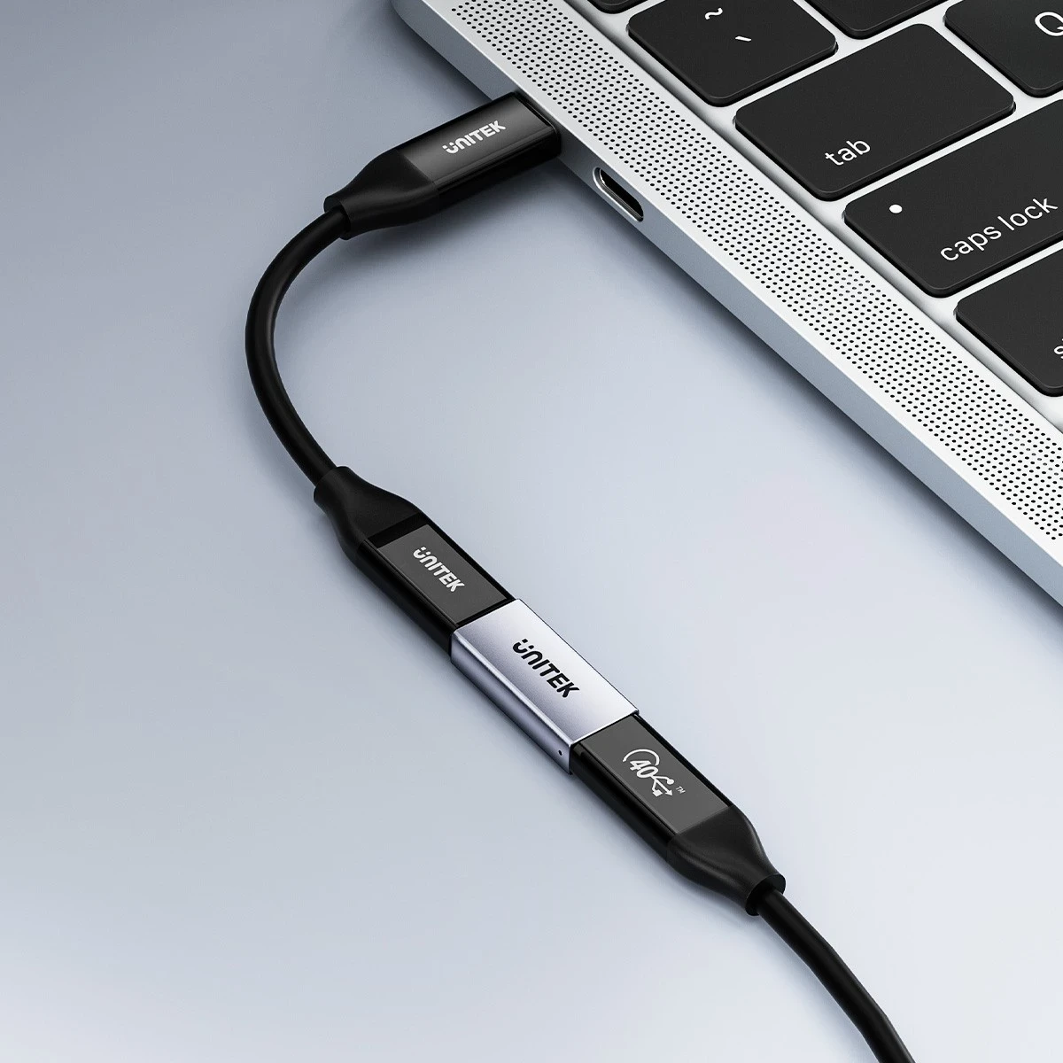 Lidhës Unitek USB-C(F) - USB-C(F) 8K 40Gbps 240W, ngjyrë argjendi