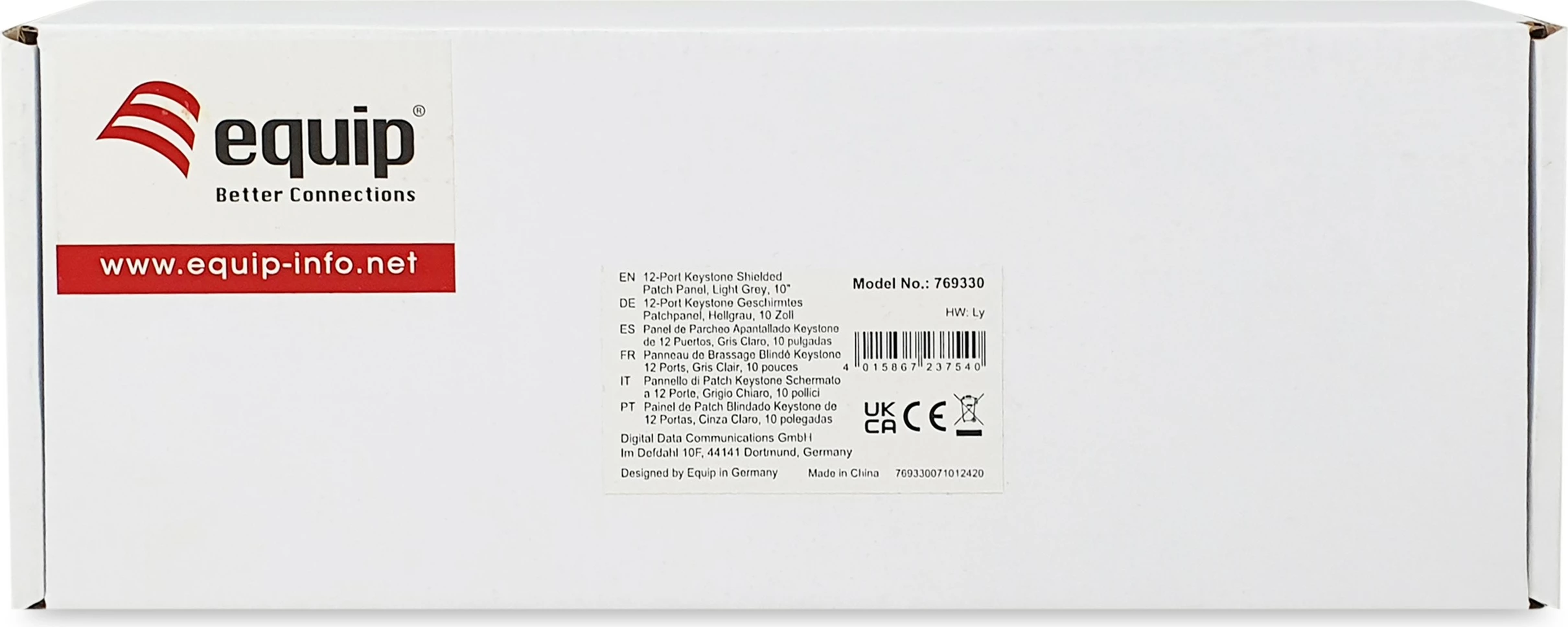 Panel keystone metalik Equip 769330, 1U, 12 porta, rack mounting, gri